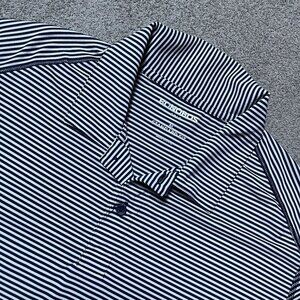 Bonobos Golf Performance Polo Shirt Gray Striped Standard Fit Men's Medium